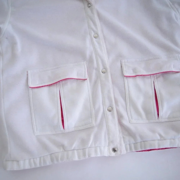 Vintage Dani Colby Pink or White Reversible Button Up Lightweight Jacket 1X - Picture 8 of 16